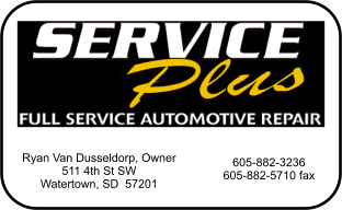 A business card for service plus.