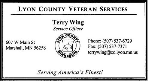 A business card for the veteran service officer.