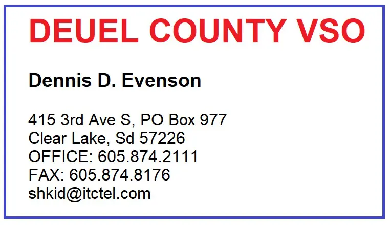 A business card for the miguel county water department.